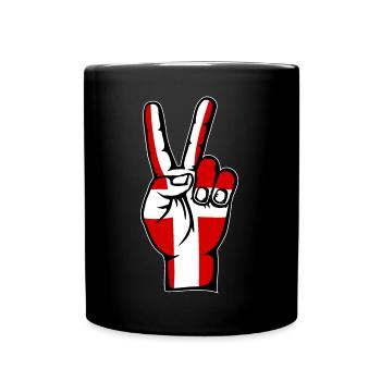 Danemark Drapeau Paix Victoire Symbole - Mug uni - noir - Devant