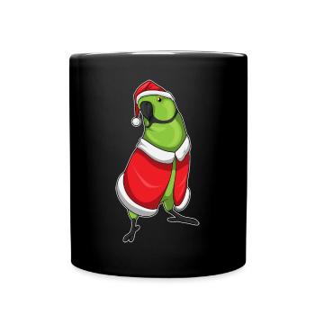 Chapeau de père Noël perroquet - Mug uni - noir - Devant