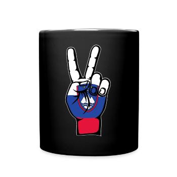 Slovenia Flag Peace Victory Symbol - Full Colour Mug - black - Front