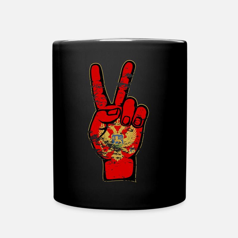 Montenegro Flagge Frieden Victory Symbol used - Tasse einfarbig - Schwarz