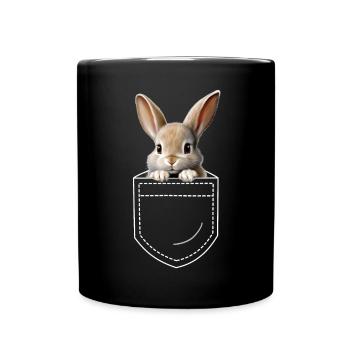 Rabbit Rabbit - Full Colour Mug - black - Front