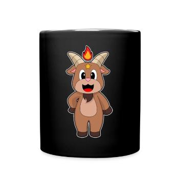 Chèvre Halloween Flamme - Mug uni - noir - Devant