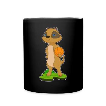 Meerkat Basketball Player Basketball - Full Colour Mug - black - Front