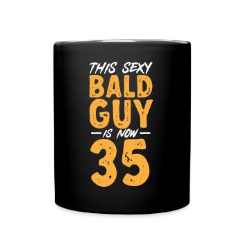 Tête chauve Calvitie Barbe Tête chauve - Mug uni - noir - Devant