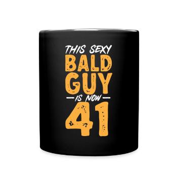 Tête chauve Calvitie Barbe Tête chauve - Mug uni - noir - Devant