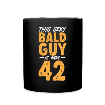 Tête chauve Calvitie Barbe Tête chauve - Mug uni - noir - Devant