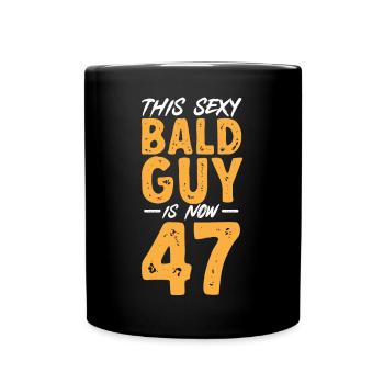 Tête chauve Calvitie Barbe Tête chauve - Mug uni - noir - Devant