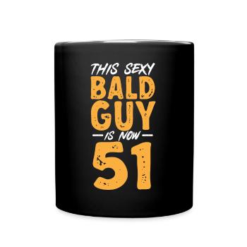 Tête chauve Calvitie Barbe Tête chauve - Mug uni - noir - Devant