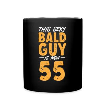 Tête chauve Calvitie Barbe Tête chauve - Mug uni - noir - Devant