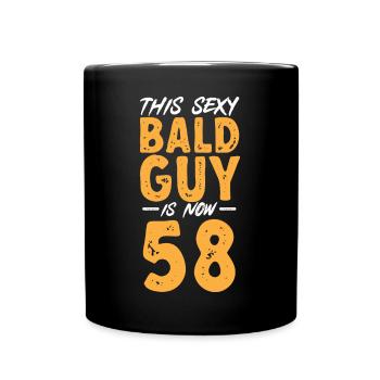 Tête chauve Calvitie Barbe Tête chauve - Mug uni - noir - Devant
