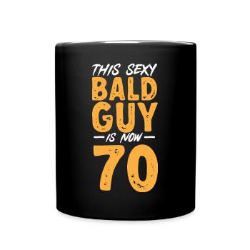 Tête chauve Calvitie Barbe Tête chauve - Mug uni - noir - Devant
