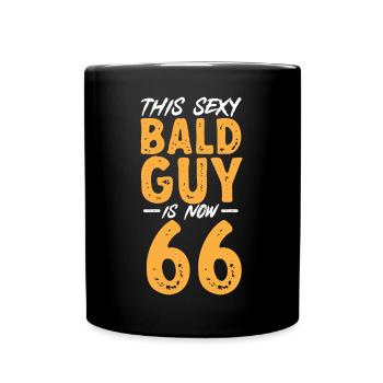 Tête chauve Calvitie Barbe Tête chauve - Mug uni - noir - Devant