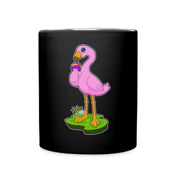 Flamingo Waffeleis - Tasse einfarbig - Schwarz - Vorne