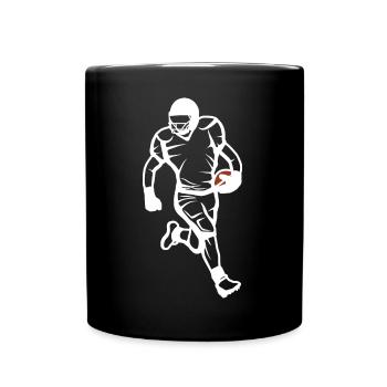 Footballer Drawing - Full Colour Mug - black - Front