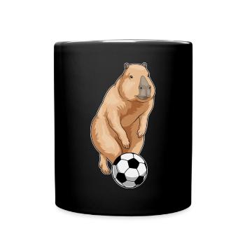 Capybara Soccer Player Soccer - Full Colour Mug - black - Front