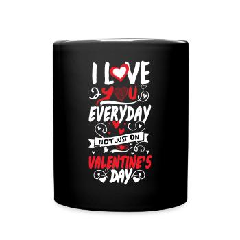 Amour Quotidien Coeur Lettré - Mug uni - noir - Devant