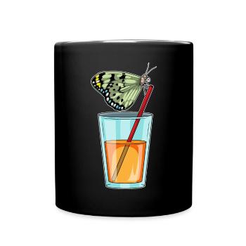 Schmetterling Saft - Tasse einfarbig - Schwarz - Vorne