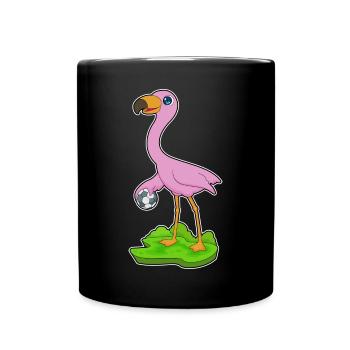 Flamingo Handballspieler Handball - Tasse einfarbig - Schwarz - Vorne