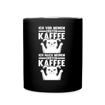 Suivez-moi devant mon premier café - Mug uni - noir - Devant