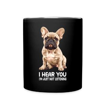 French Bulldog - Tasse einfarbig - Schwarz - Vorne
