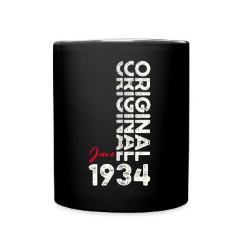 Original Juni 1934 Jahrgang 1934 Geburtstag 1934 - Tasse einfarbig - Schwarz - Vorne