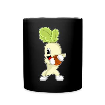 Radieschen Basketballspieler Basketball - Tasse einfarbig - Schwarz - Vorne