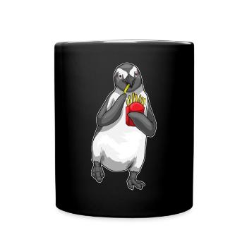 Pingouin frites - Mug uni - noir - Devant