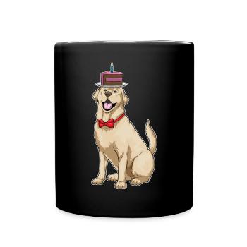 Gâteau d’anniversaire du Labrador - Mug uni - noir - Devant