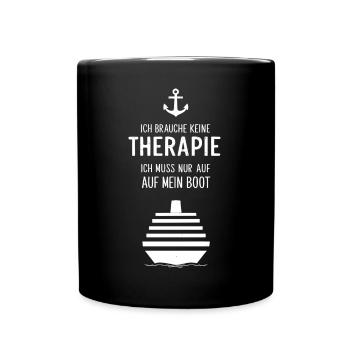 Ich Muss Nur Auf Mein Boot für einen - Tasse einfarbig - Schwarz - Vorne