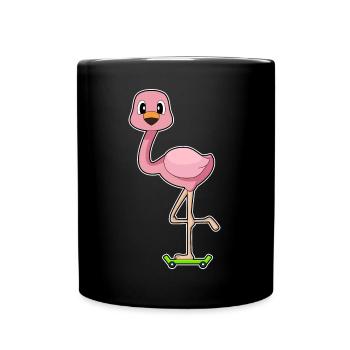 Flamingo Skater Skateboard - Tasse einfarbig - Schwarz - Vorne