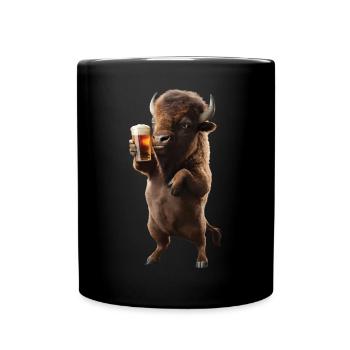 Bison Bier - Tasse einfarbig - Schwarz - Vorne