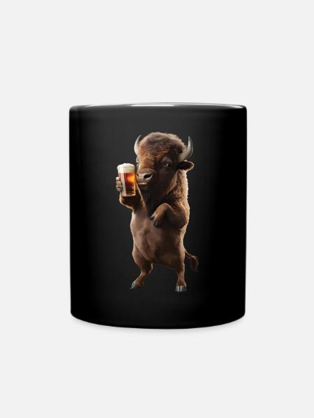 Bison Bier - Tasse einfarbig - Schwarz