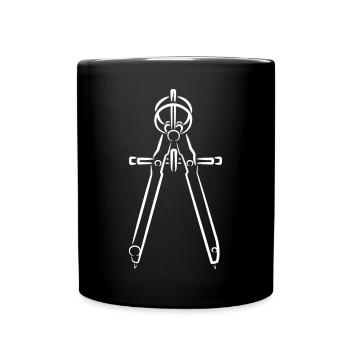 Zirkel Skizze - Tasse einfarbig - Schwarz - Vorne