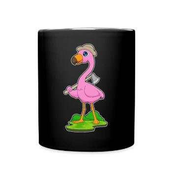 Hache de bûcheron flamant rose - Mug uni - noir - Devant