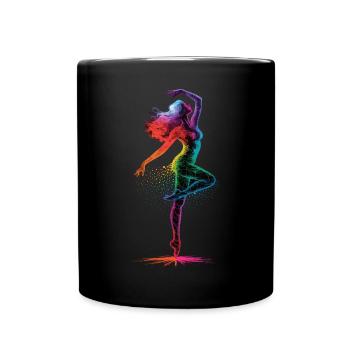 Danseuse colorée sur la pointe des pieds - Mug uni - noir - Devant