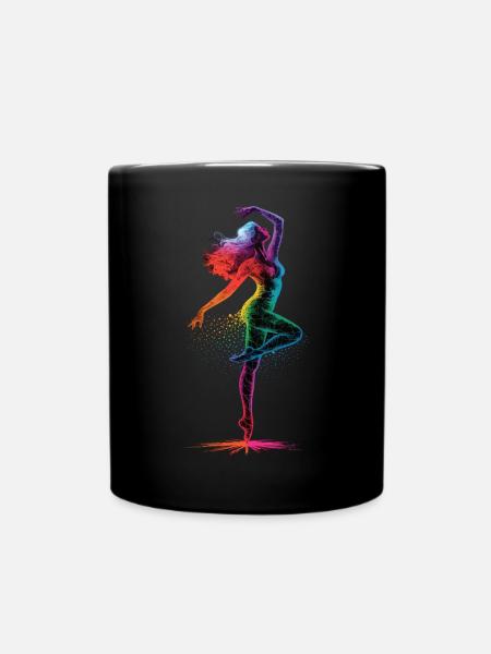 Danseuse colorée sur la pointe des pieds - Mug uni - noir