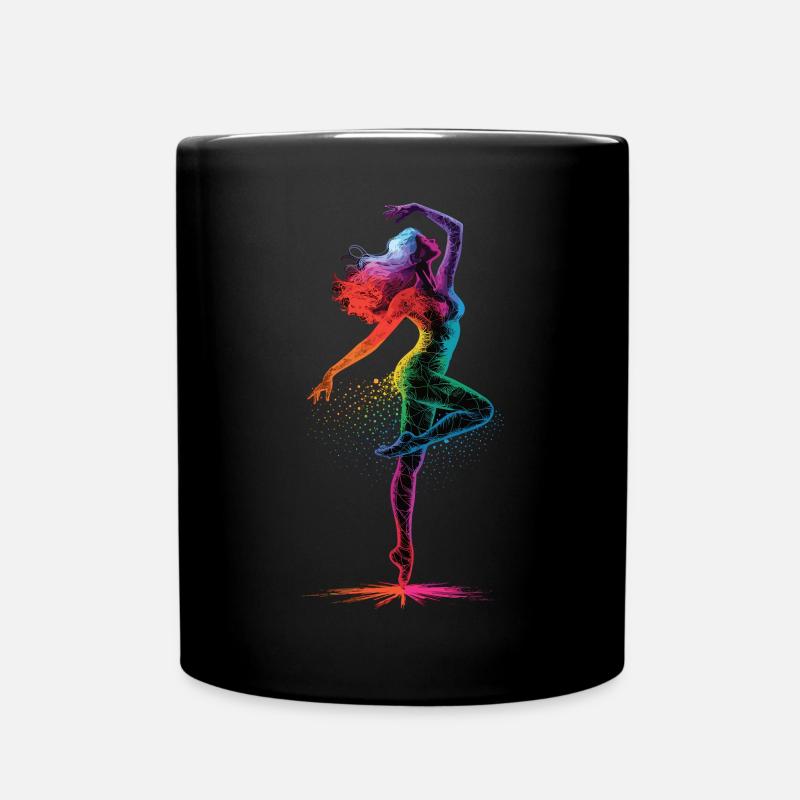 Danseuse colorée sur la pointe des pieds - Mug uni - noir