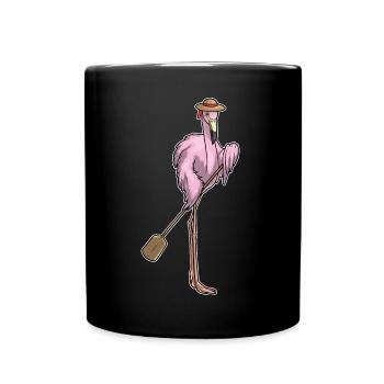 Pagaie au flamant rose - Mug uni - noir - Devant
