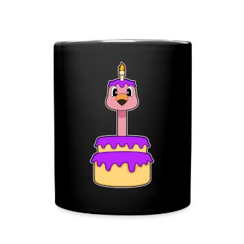 Gâteau d’anniversaire de flamant rose - Mug uni - noir - Devant