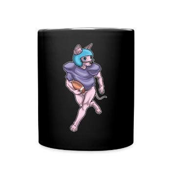 Sphynx Cat Sport de football américain - Mug uni - noir - Devant