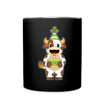 Cow Birthday Cake - Full Colour Mug - black - Front