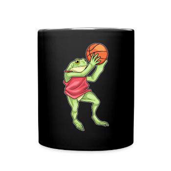 Frog basketball player basketball - Full Colour Mug - black - Front