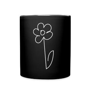 White daisy - Full Colour Mug - black - Front