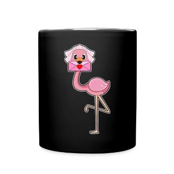Flamingo Braut Brief Hochzeit - Tasse einfarbig - Schwarz - Vorne