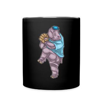Hippopotamus Gant de baseball - Mug uni - noir - Devant