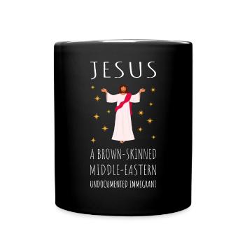 Jésus - Un immigrant du Moyen-Orient à la peau brune - Mug uni - noir - Devant