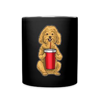 Pudel Becher to go - Tasse einfarbig - Schwarz - Vorne