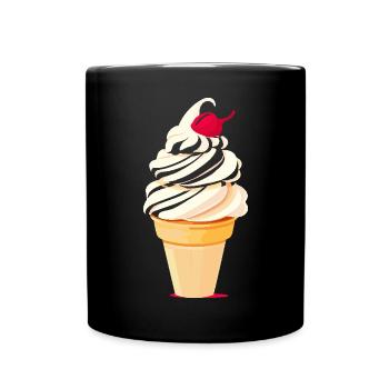 Cornet de crème glacée Artwork - Mug uni - noir - Devant