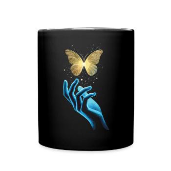 Magic butterfly – symbol of change - Full Colour Mug - black - Front