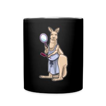 Kangourou Coiffeur Miroir - Mug uni - noir - Devant